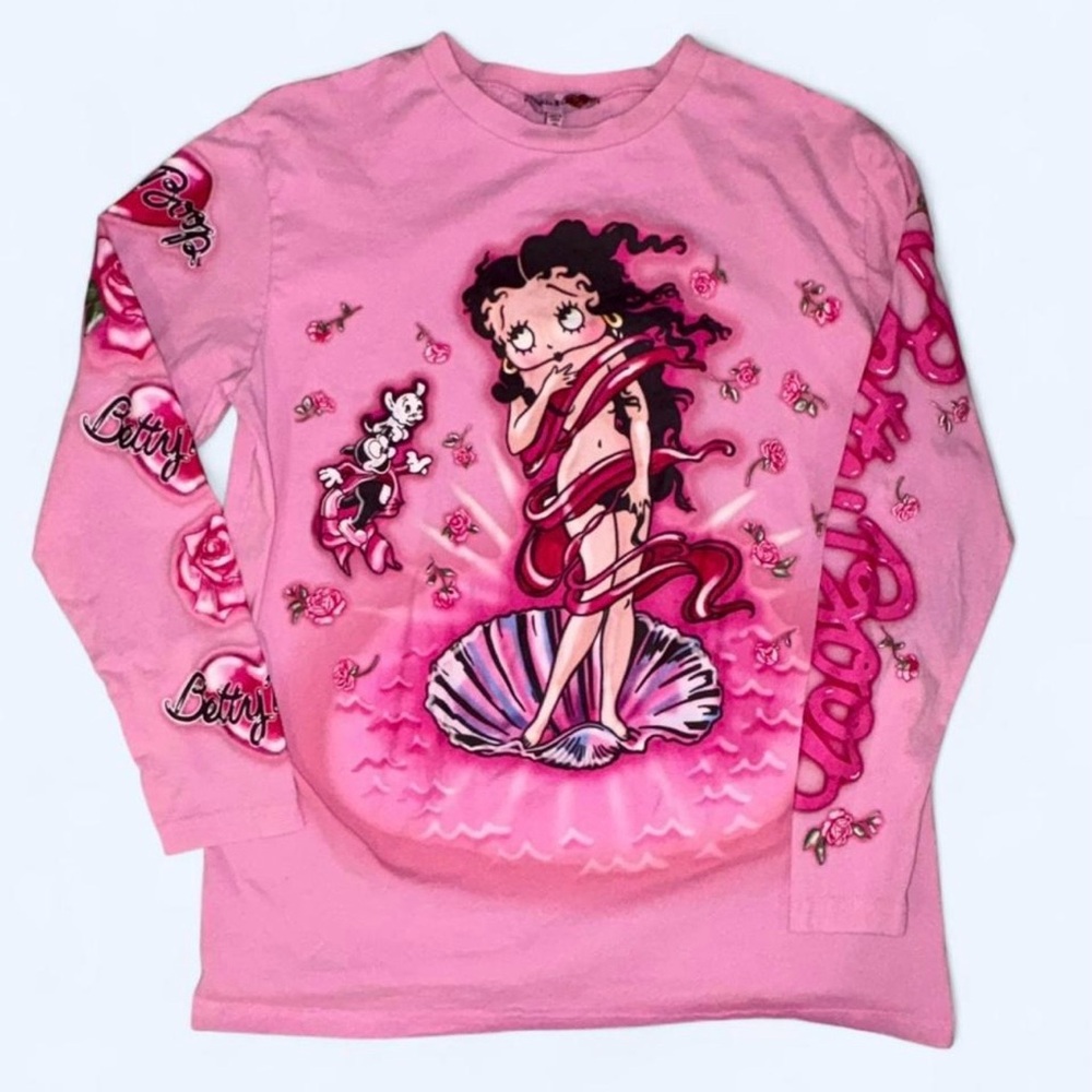 Betty Boop Pink Long Sleeve Graphic